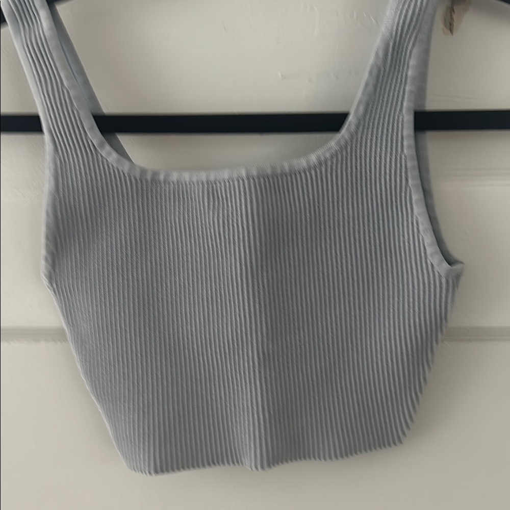 Blue Ribbed Tank Top - Picture 2 of 4
